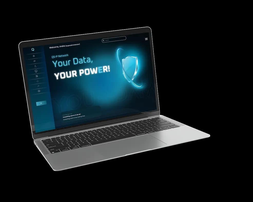 Laptop showing QSP dashboard